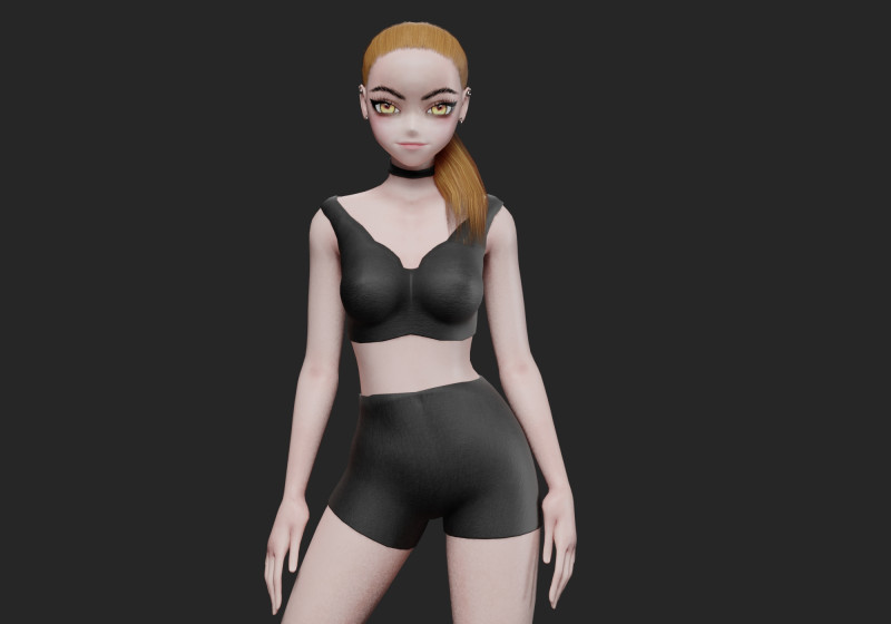 Anime cool girl V18631 Model 3D .c4d .max .obj .3ds .fbx .stl .blend 