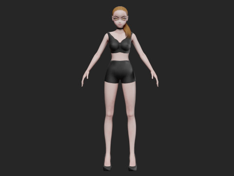 Anime cool girl V18631 Model 3D