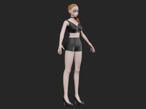 Anime cool girl V18631 Model 3D