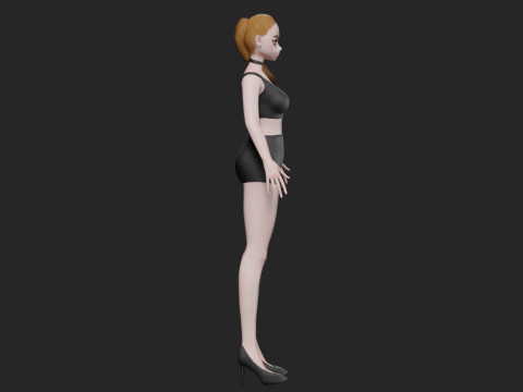 Anime cool girl V18631 Model 3D