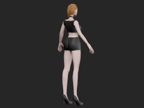 Anime cool girl V18631 Model 3D