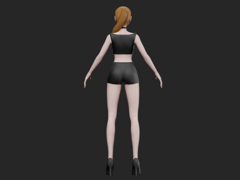 Anime cool girl V18631 Model 3D