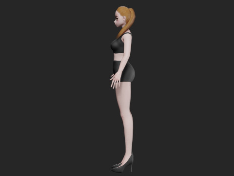 Anime cool girl V18631 Model 3D
