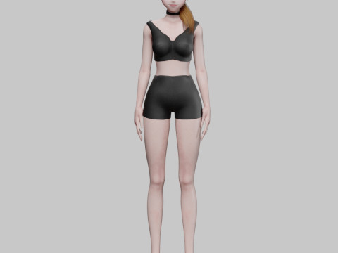 Anime cool girl V18631 Model 3D