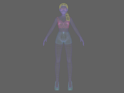 Anime cool girl V18631 Model 3D
