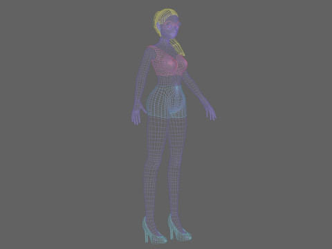 Anime cool girl V18631 Model 3D