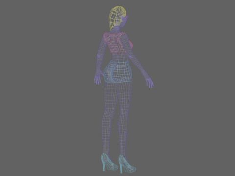 Anime cool girl V18631 Model 3D