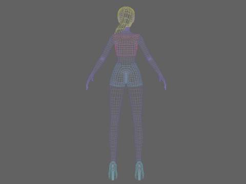 Anime cool girl V18631 Model 3D