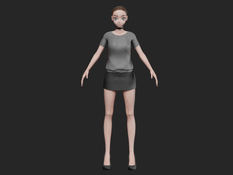 Anime cute girl V19561 Modello 3D