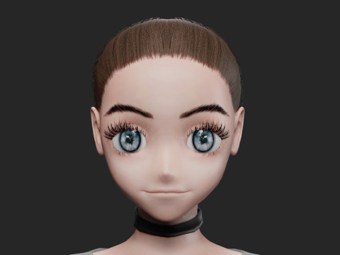 Anime cute girl V19561 Modello 3D