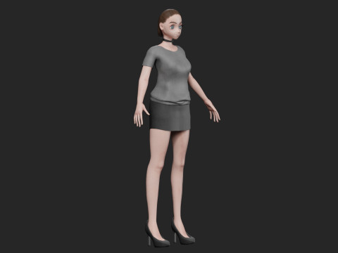 Anime cute girl V19561 Modello 3D