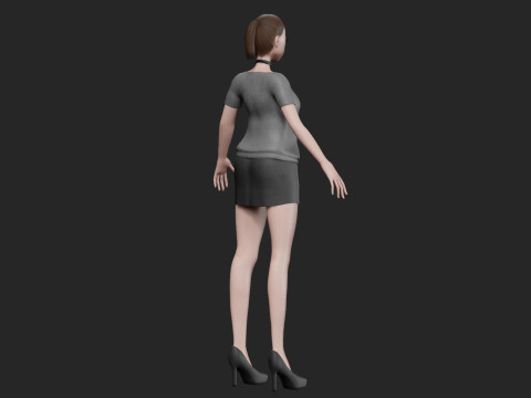 Anime cute girl V19561 Modello 3D