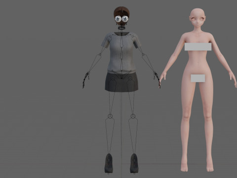 Anime cute girl V19561 Modello 3D