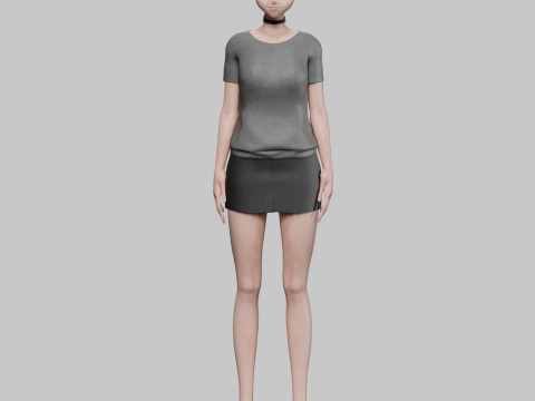 Anime cute girl V19561 Modello 3D
