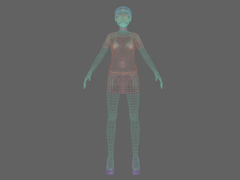 Anime cute girl V19561 3D Model