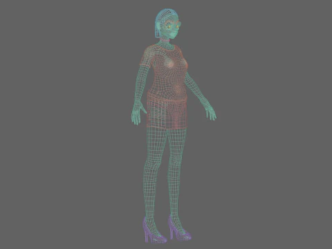 Anime cute girl V19561 3D Model