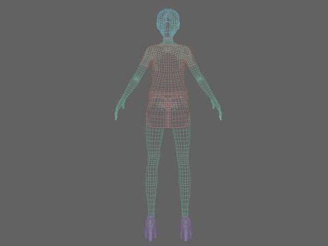 Anime cute girl V19561 Modello 3D