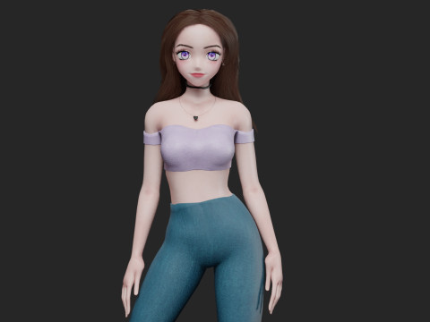 Anime Standard girl V30545 3D Model