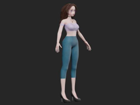 Anime Standard girl V30545 3D Model