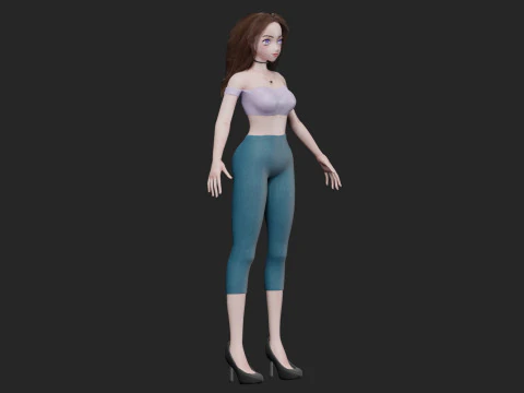 Anime Standard girl V30545 3D Model