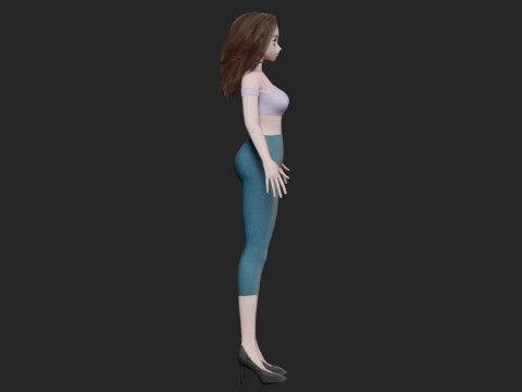 Anime Standard girl V30545 3D Model