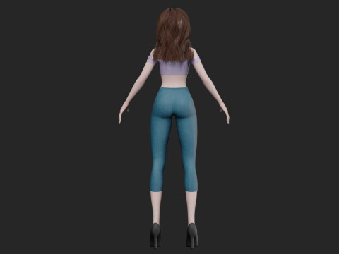 Anime Standard girl V30545 3D Model