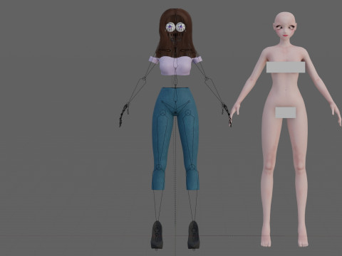 Anime Standard girl V30545 3D Model
