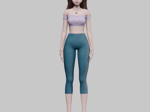 Anime Standard girl V30545 3D Model
