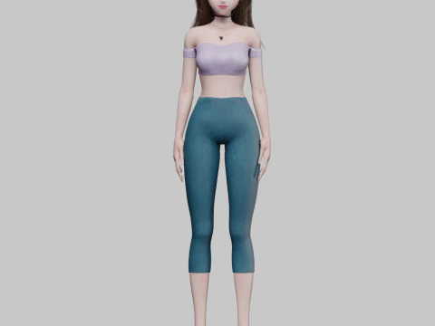 Anime Standard girl V30545 3D Model
