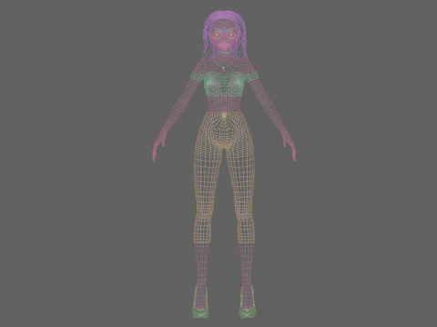 Anime Standard girl V30545 3D Model