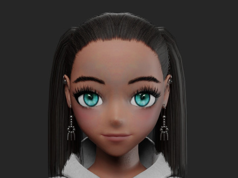 Anime stylized girl V24057 3D 모델
