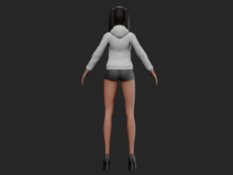 Anime stylized girl V24057 3D 모델