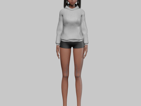 Anime stylized girl V24057 3D 모델