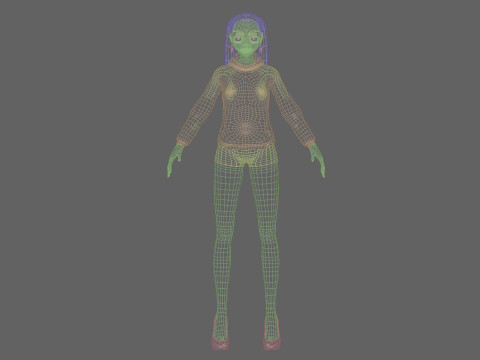 Anime stylized girl V24057 3D 모델