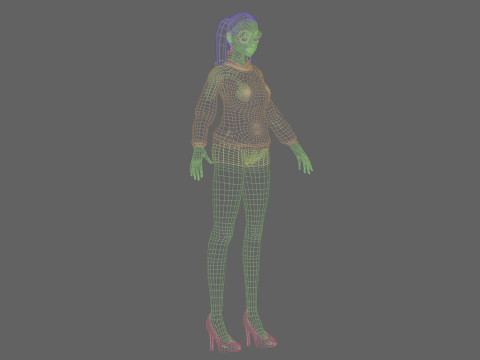 Anime stylized girl V24057 3D 모델