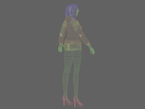 Anime stylized girl V24057 3D 모델