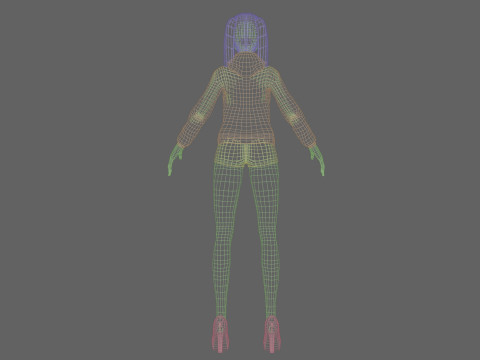 Anime stylized girl V24057 3D 모델
