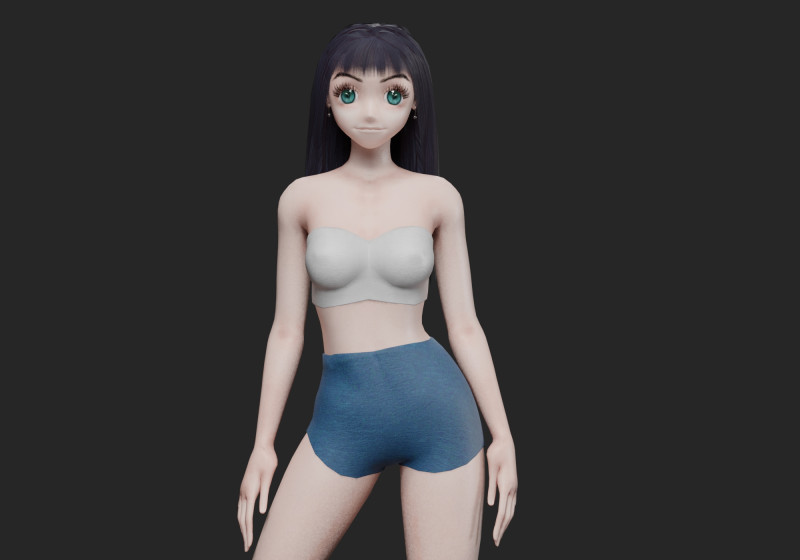 Anime Young girl V30320 3D 모델 .c4d .max .obj .3ds .fbx .stl .blend