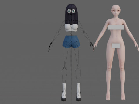 Anime Young girl V30320 3D 모델