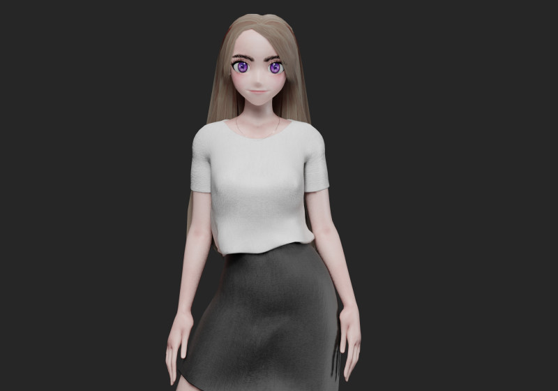 Basic anime girl V29361 3Dモデル .c4d .max .obj .3ds .fbx .stl .blend 