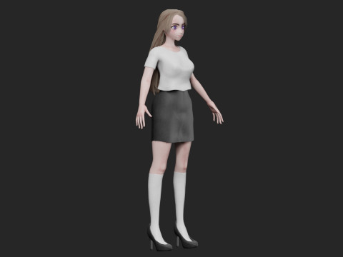 Basic anime girl V29361 3Dモデル