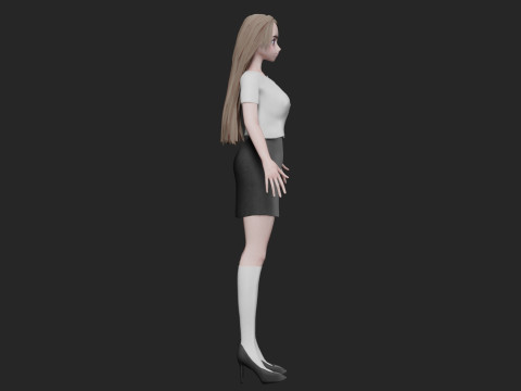 Basic anime girl V29361 3Dモデル