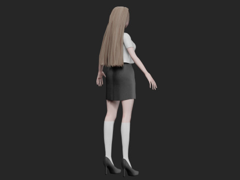 Basic anime girl V29361 3Dモデル