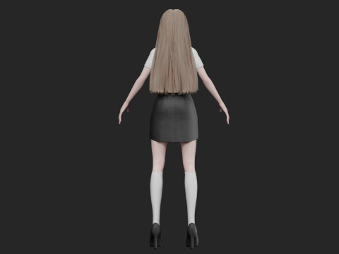 Basic anime girl V29361 3Dモデル