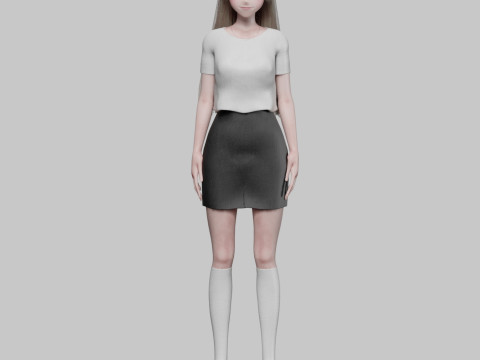 Basic anime girl V29361 3Dモデル