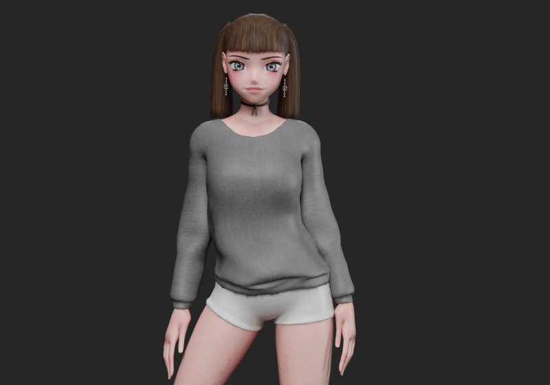 Basic Beautiful girl V22792 Model 3D .c4d .max .obj .3ds .fbx .stl .blend