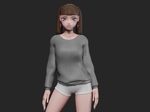 Basic Beautiful girl V22792 Modelo 3D