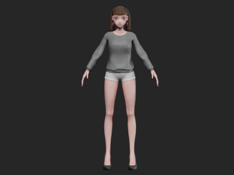 Basic Beautiful girl V22792 Model 3D