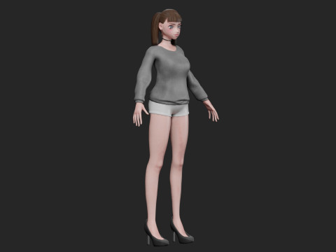 Basic Beautiful girl V22792 Model 3D