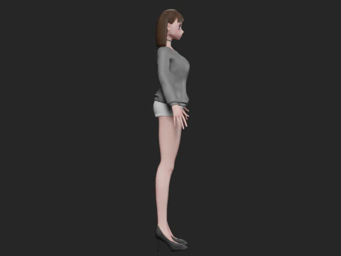 Basic Beautiful girl V22792 3D Model